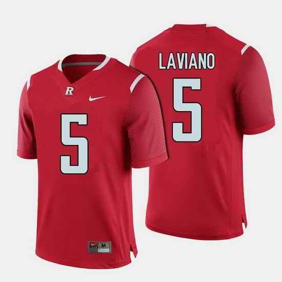 Men Rutgers Scarlet Knights Chris Laviano College Football Red Jersey